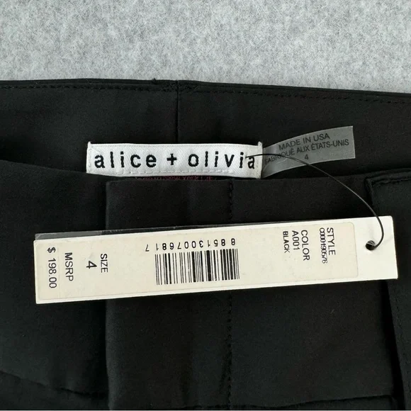 Alice + Olivia Shorts Womens Black Cuffed Hem Bermuda Shorts Size 4 Preppy